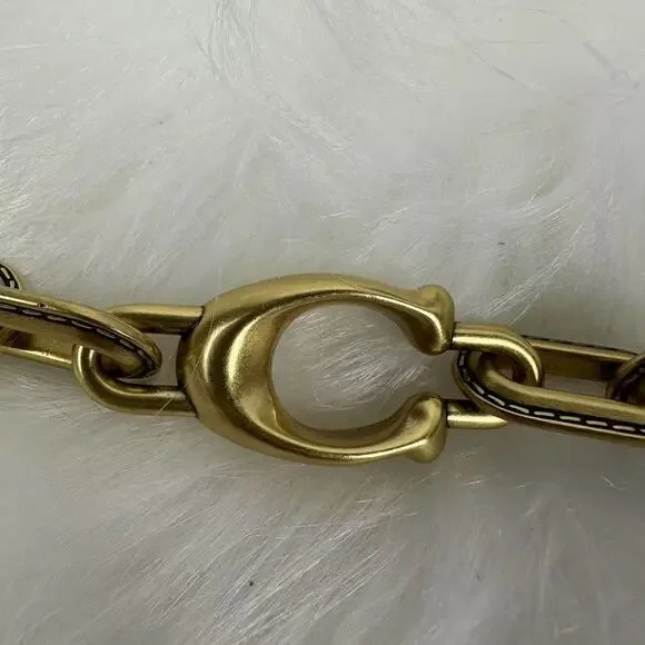 Coach Horse & Carriage Chain Strap In Brass/Brass CX180 NWT - Picture 5 of 8